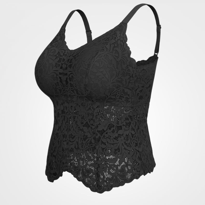 Lace Butterfly Back Bralette with Adjustable Wide Straps, Inclusive Fit for Full Bust & All‑Day Wear #2660