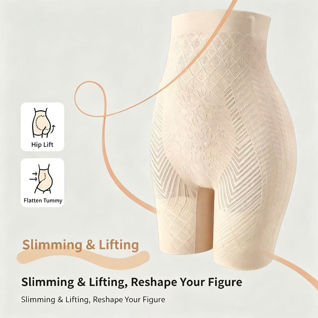 High Waist Lace Shapewear Shorts | Tummy Control Butt Lifting Slimming Body Shaper Underwear #2699