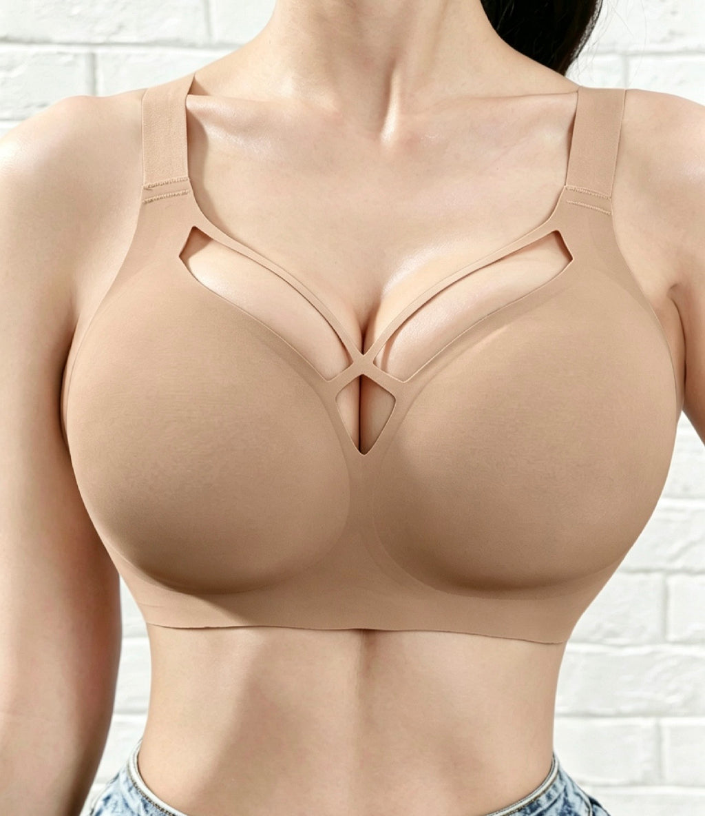 Lunarie Sense Strappy Cutout Wireless Bra Full bust bra jelly bra