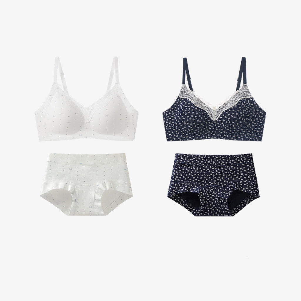Polka dot two-piece lingerie set