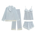4-pieces silk pajamas set